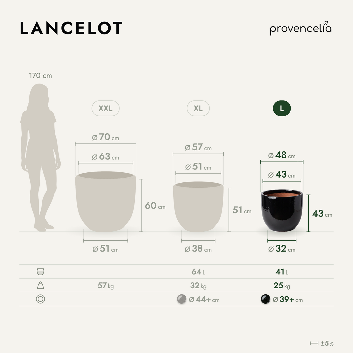 LANCELOT L – wymiary