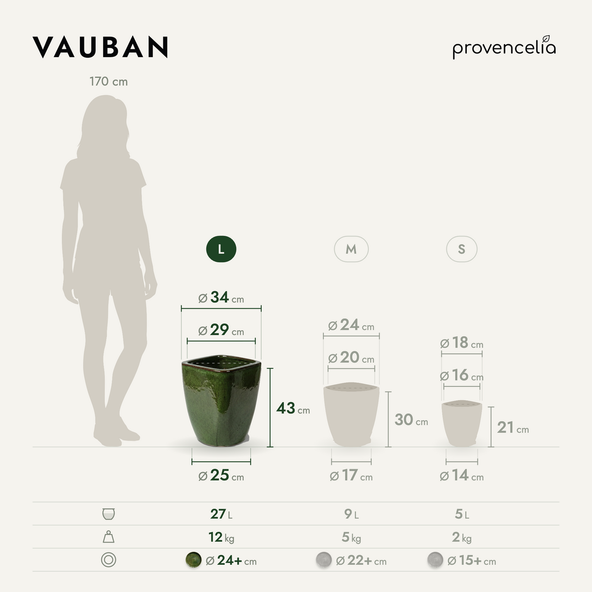 VAUBAN L – wymiary