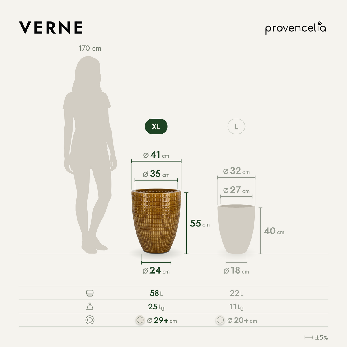 VERNE XL – wymiary