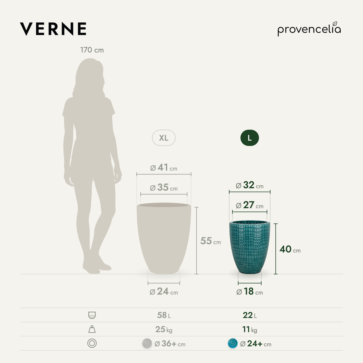 VERNE L – wymiary