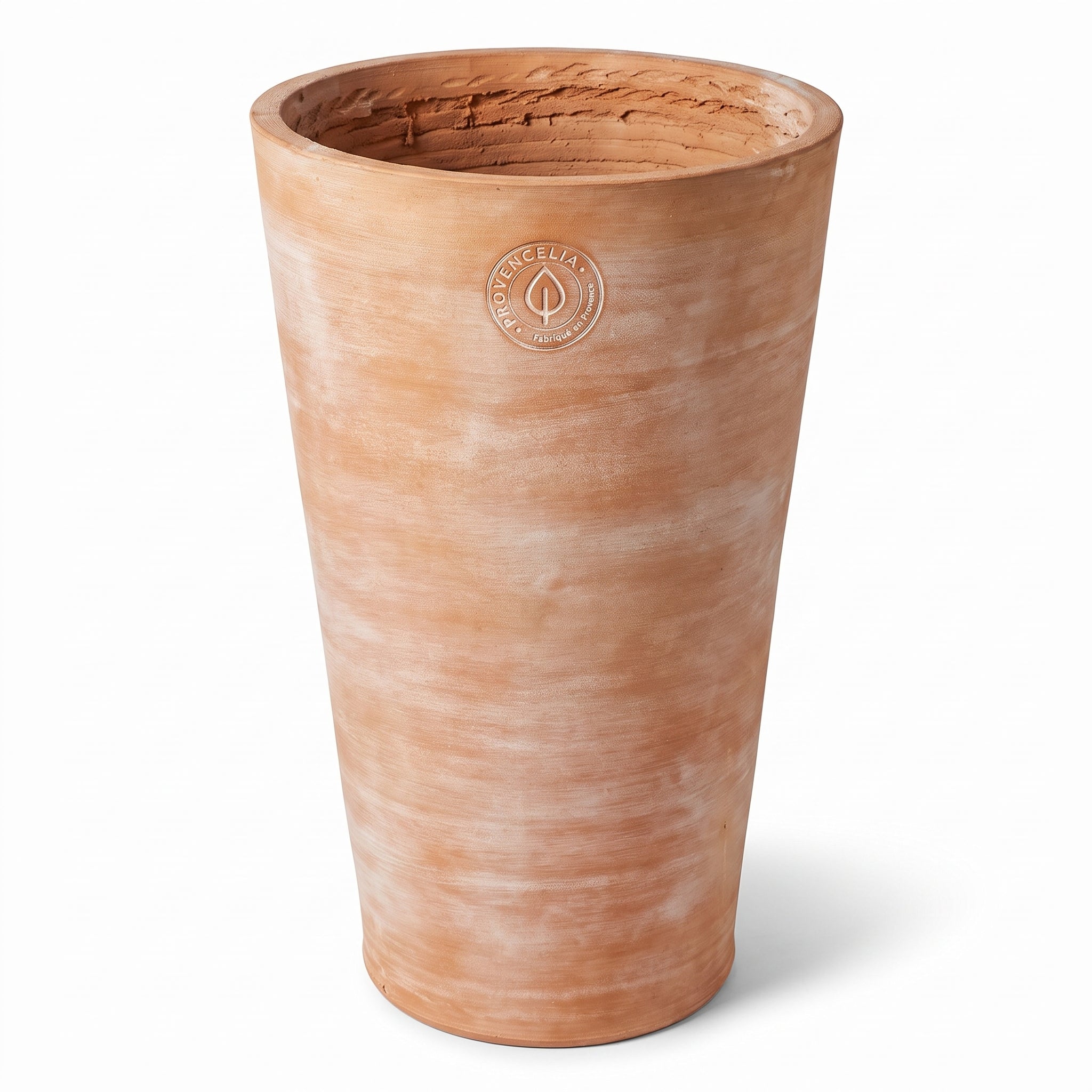 Cylindryczna donica MADE IN PROVENCE – terakota cérusée - 2XL (55 × 90 cm)