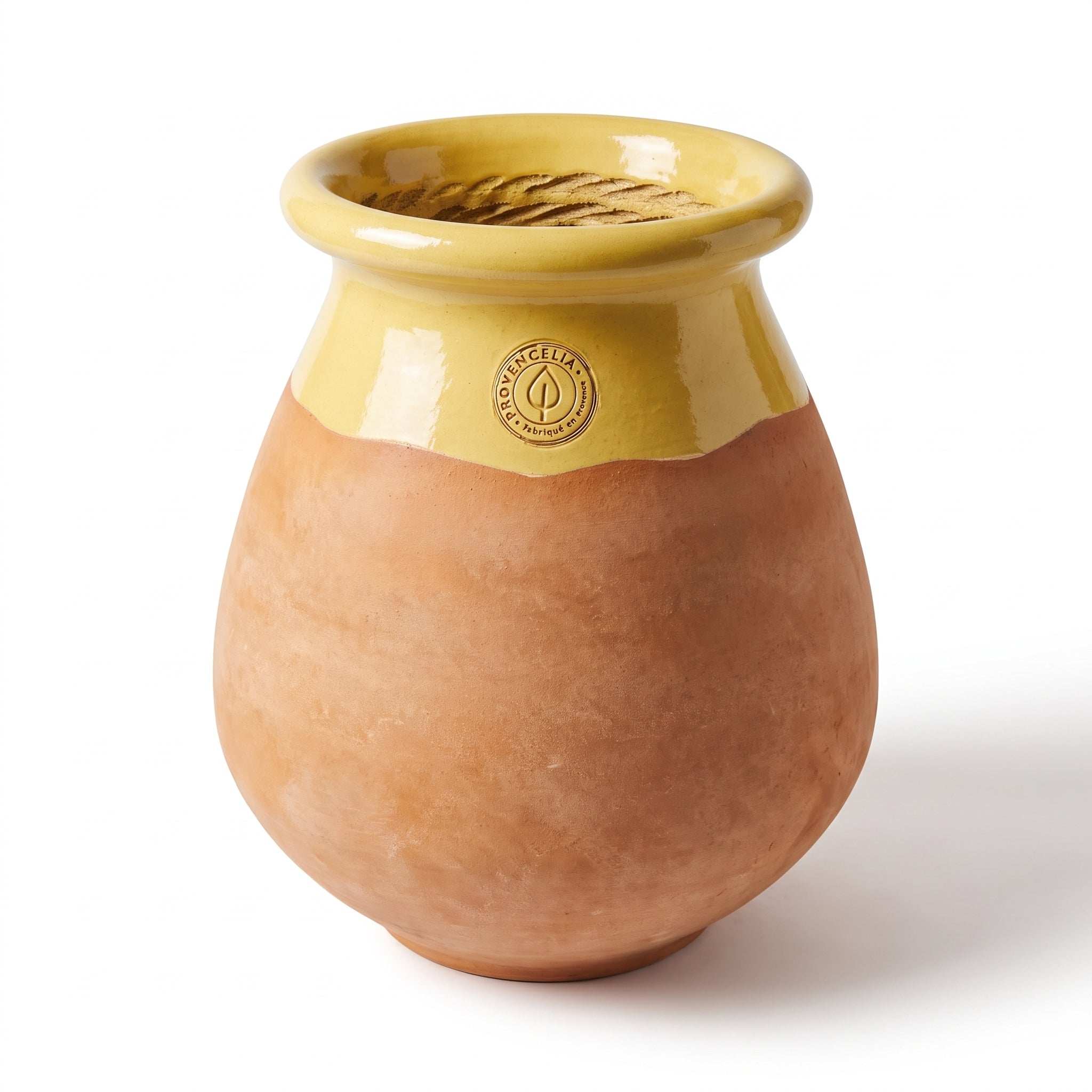 Prowansalski biot MADE IN PROVENCE – terakota cérusée z miodowym kołnierzem - XL (63 cm)