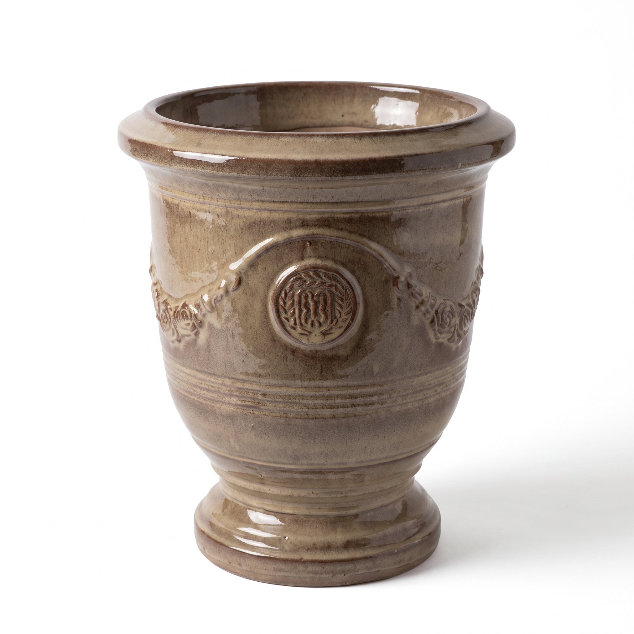Ceramiczna donica RICHELIEU - Piaskowany brąz - XL (46 x 56 cm)