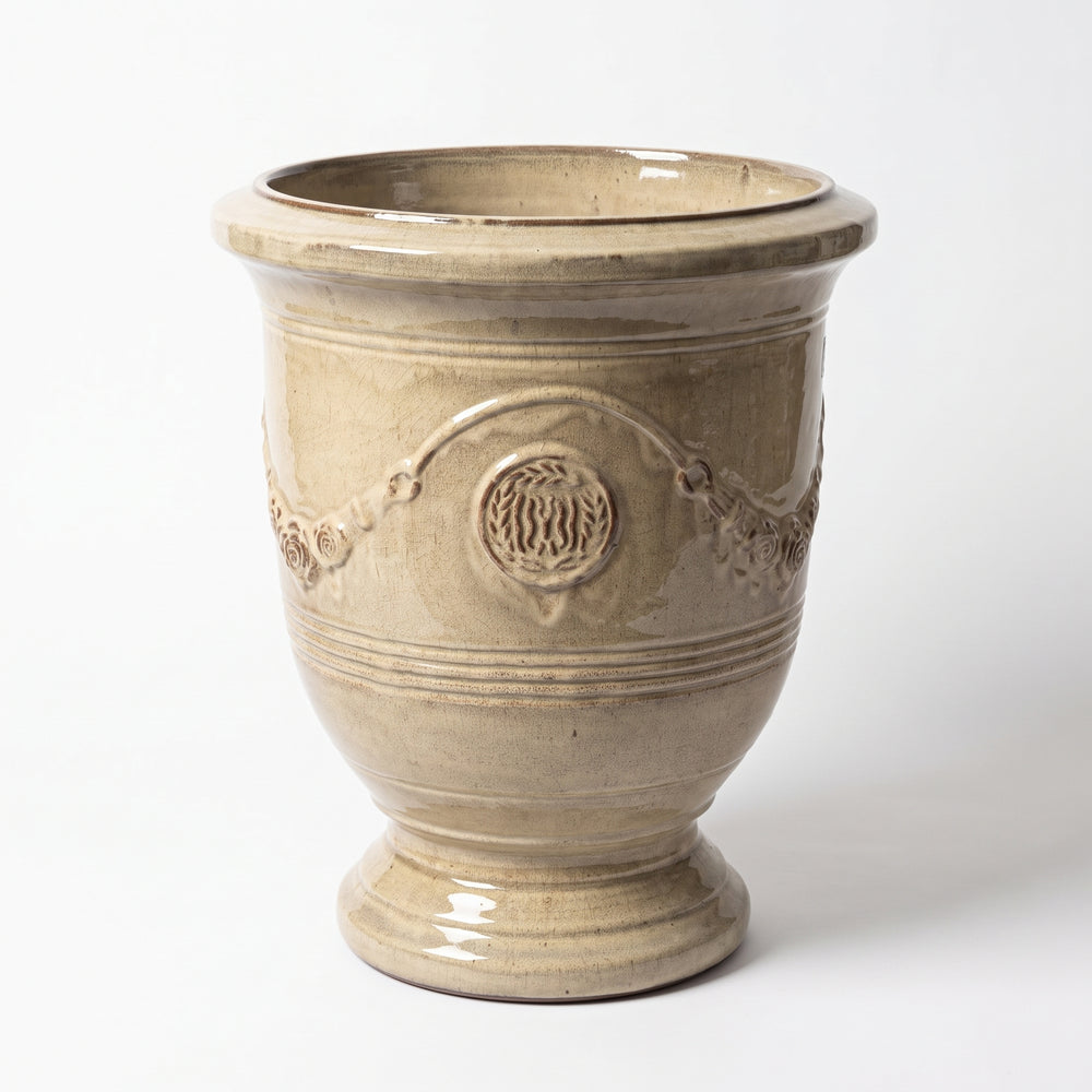 Ceramiczna donica RICHELIEU - Piaskowany brąz - XL (46 x 56 cm)