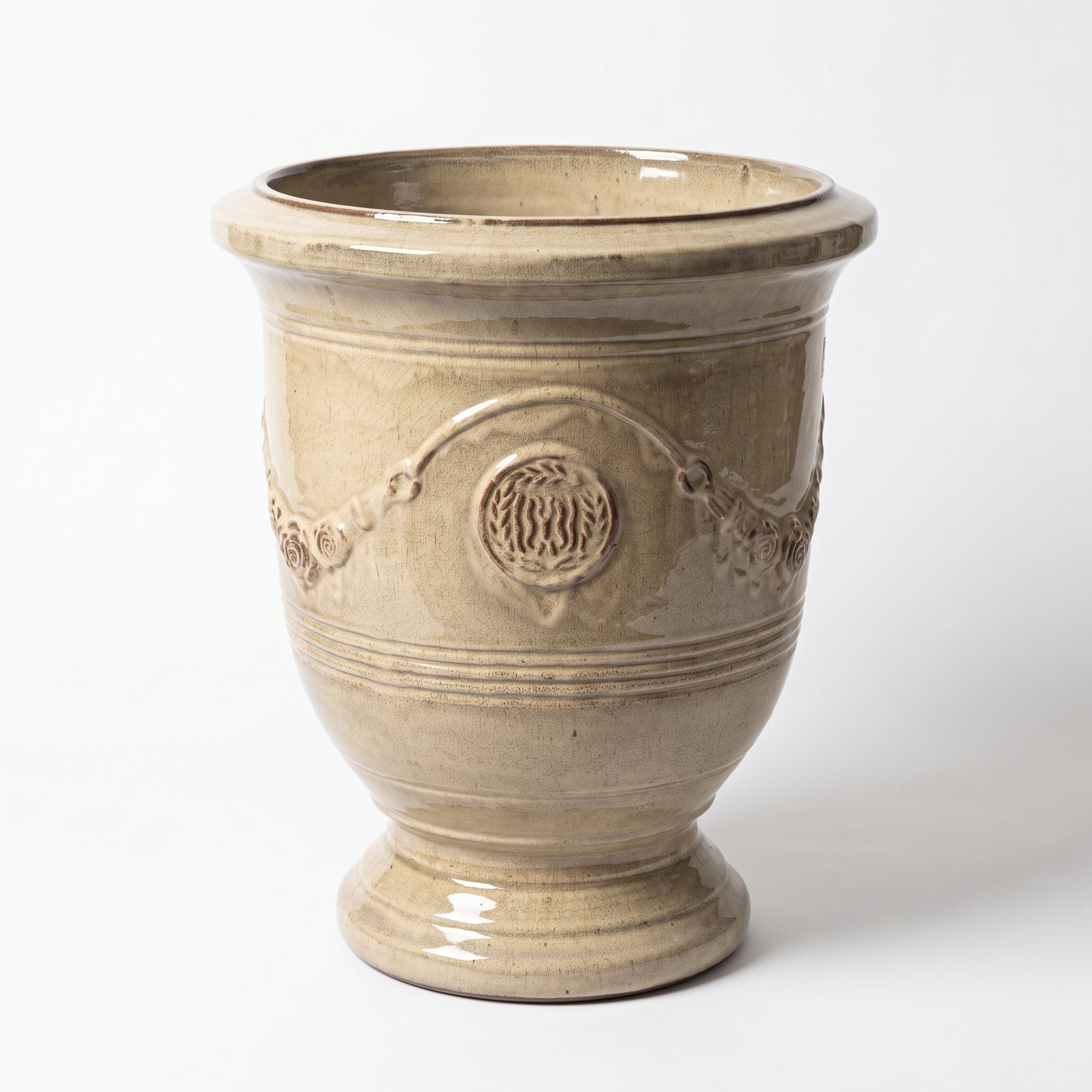 Ceramiczna donica RICHELIEU - Piaskowany brąz - XL (46 x 56 cm)