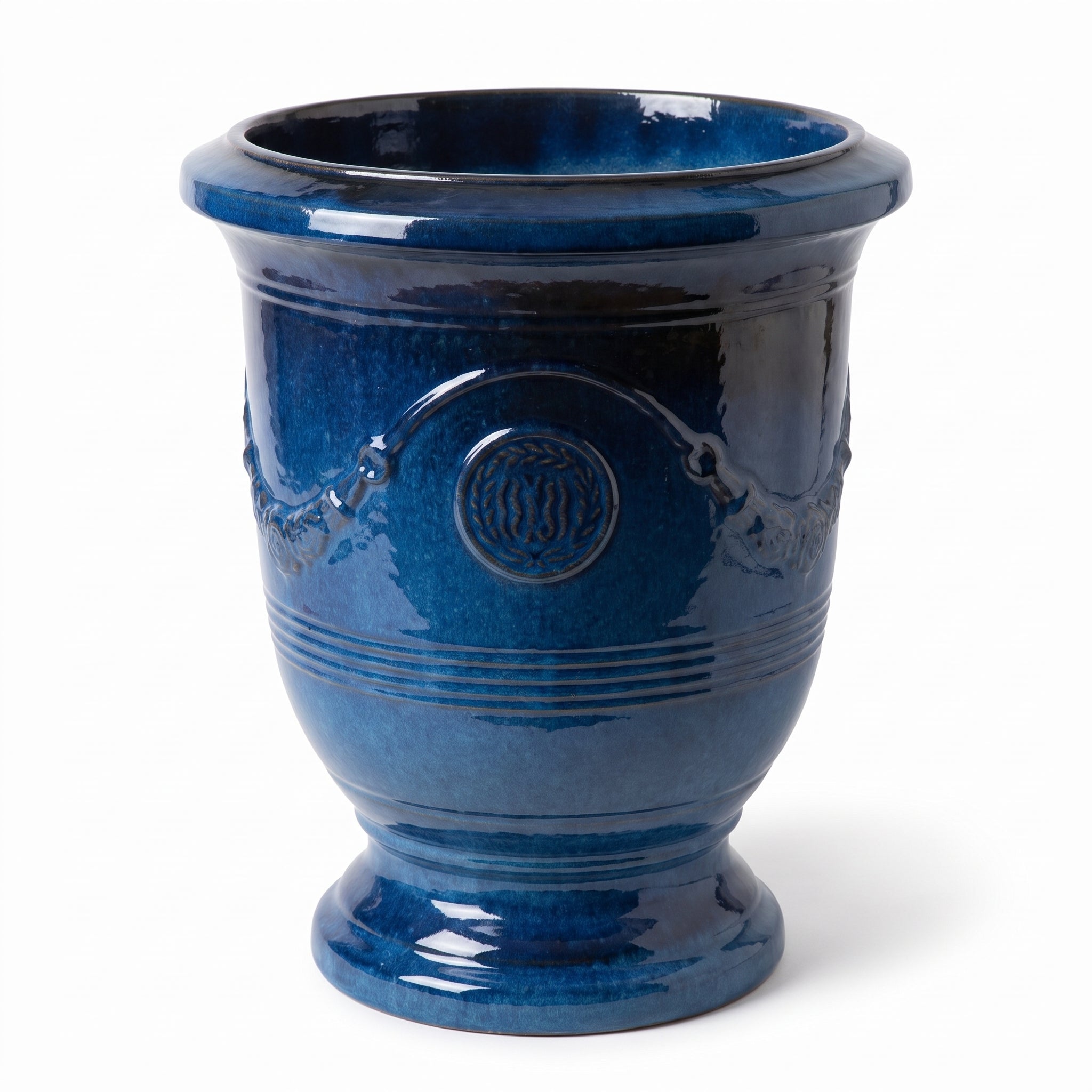 Ceramiczna donica RICHELIEU - Błękit lazurowy - XL (46 x 56 cm)