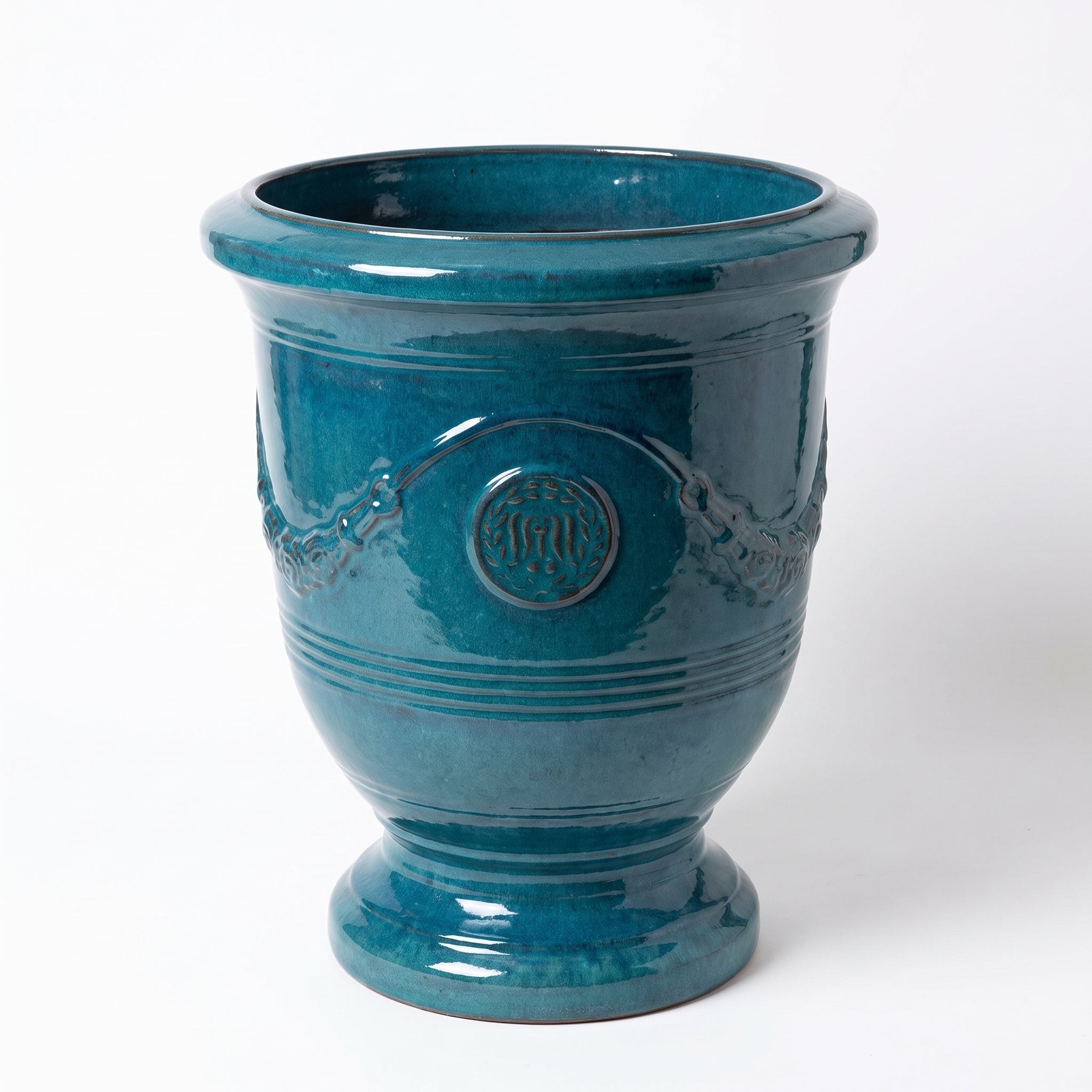 Ceramiczna donica RICHELIEU - Tropikalna laguna - XL (46 x 56 cm)