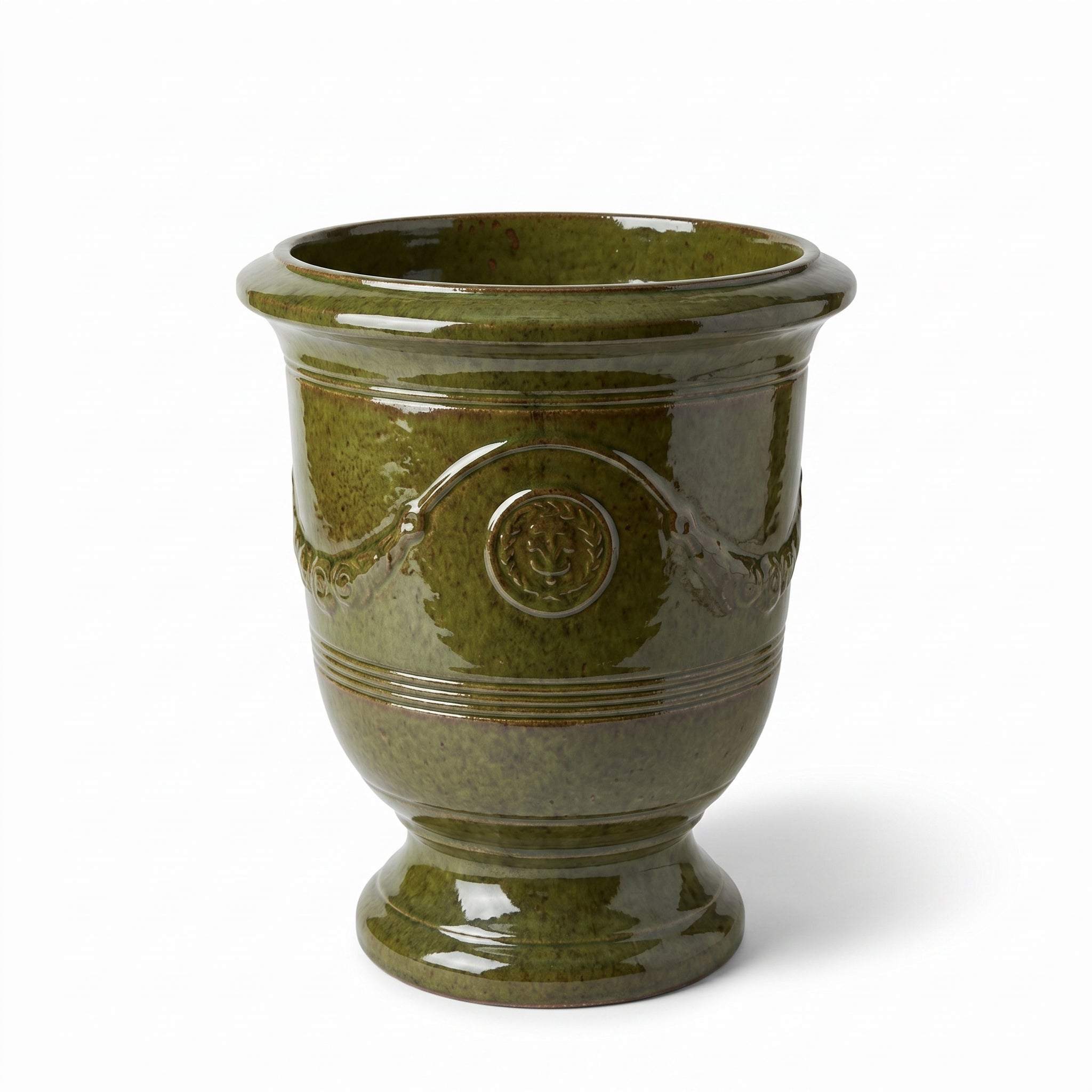 Doniczka ceramiczna RICHELIEU - Tropikalna zieleń - L (35 x 42 cm)