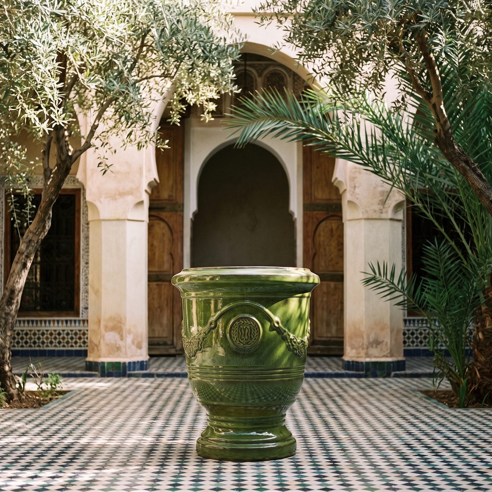 RICHELIEU Zieleń tropikalna na dziedzińcu riadu w Marrakeszu